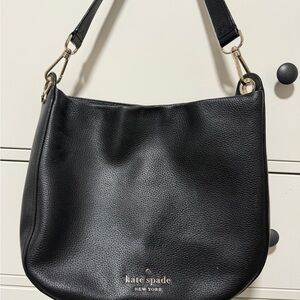 Kate Spade Black Pebbled Leather Hobo Bag